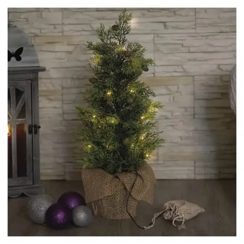 dekorace LED svítící stromek, 50 cm, venkovní i vnitřní, teplá bílá, časovač EMOS DCTW31
