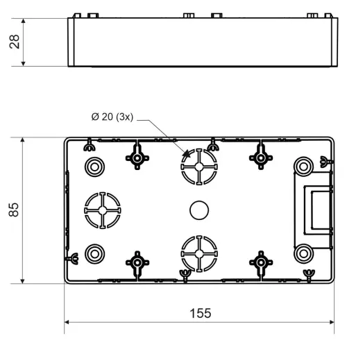 krabice lištová Kopos LK 85X28 ZNI/2 HF_HB