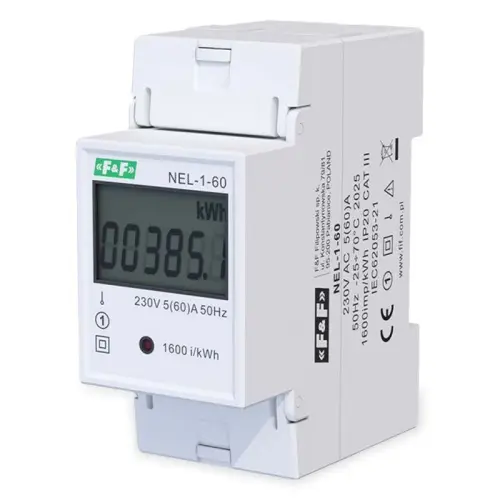 elektroměr 1-fázový NEL-1-60, 230V, 60A