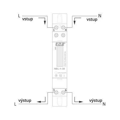 elektroměr 1-fázový NEL-1-30, 230V, 30A