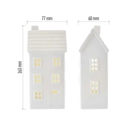 domeček LED keramický 16 cm, 1x CR2032, vnitřní, teplá bílá, časovač EMOS DCLW36