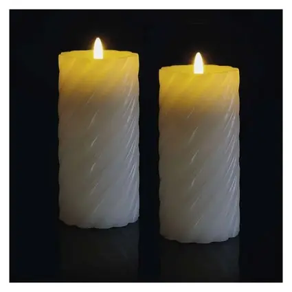 svíčka LED 2x vosková 17 cm, 2x AAA, vnitřní, teplá bílá, časovač EMOS DCCV17