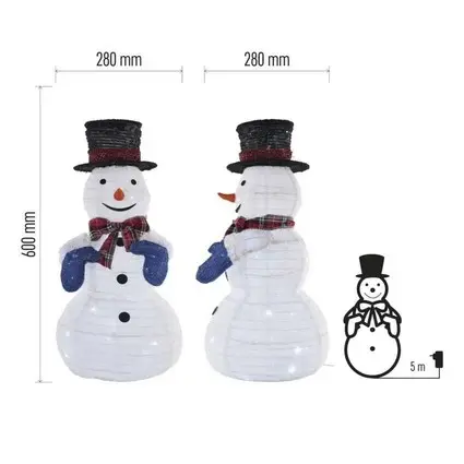 sněhulák LED skládací, 60 cm, venkovní i vnitřní, studená bílá EMOS DCFC35