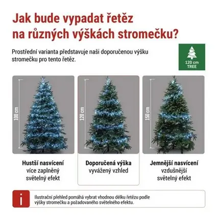 řetěz nano LED na cívce, stříbrný, 14,4 m, venkovní i vnitřní, studená bílá, časovač EMOS D3FC03