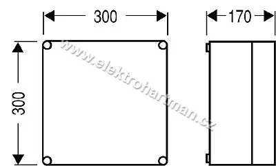 skříň Mi 0201 Hensel 300x300x170 neprůhledné víko