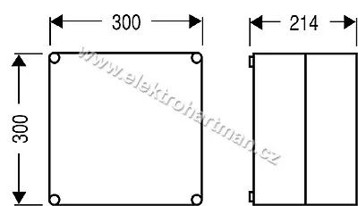 skříň Mi 0211 Hensel 300x300x214 neprůhledné víko
