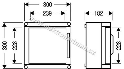 skříň Mi 0220 Hensel 300x300x182 odklopné,průhledné víko