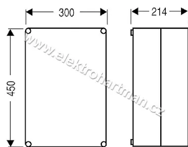 skříň Mi 0311 Hensel 300x450x214 neprůhledné víko