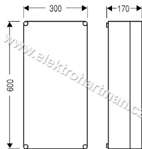 skříň Mi 0400 Hensel 300x600x170 průhledné víko