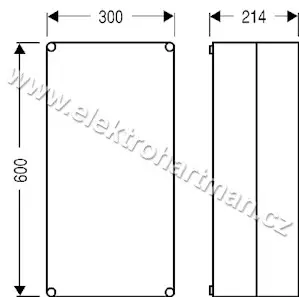 skříň Mi 0411 Hensel 300x600x214 neprůhledné víko